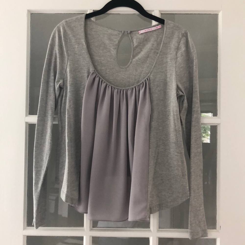 NWOT Wink grey long sleeve blouse
